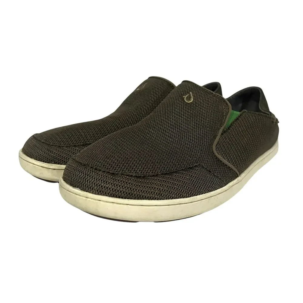 Olukai Shoes Mens 8.5 Loafers Nohea Mesh Green Comfort Casual Shoes Slip On
